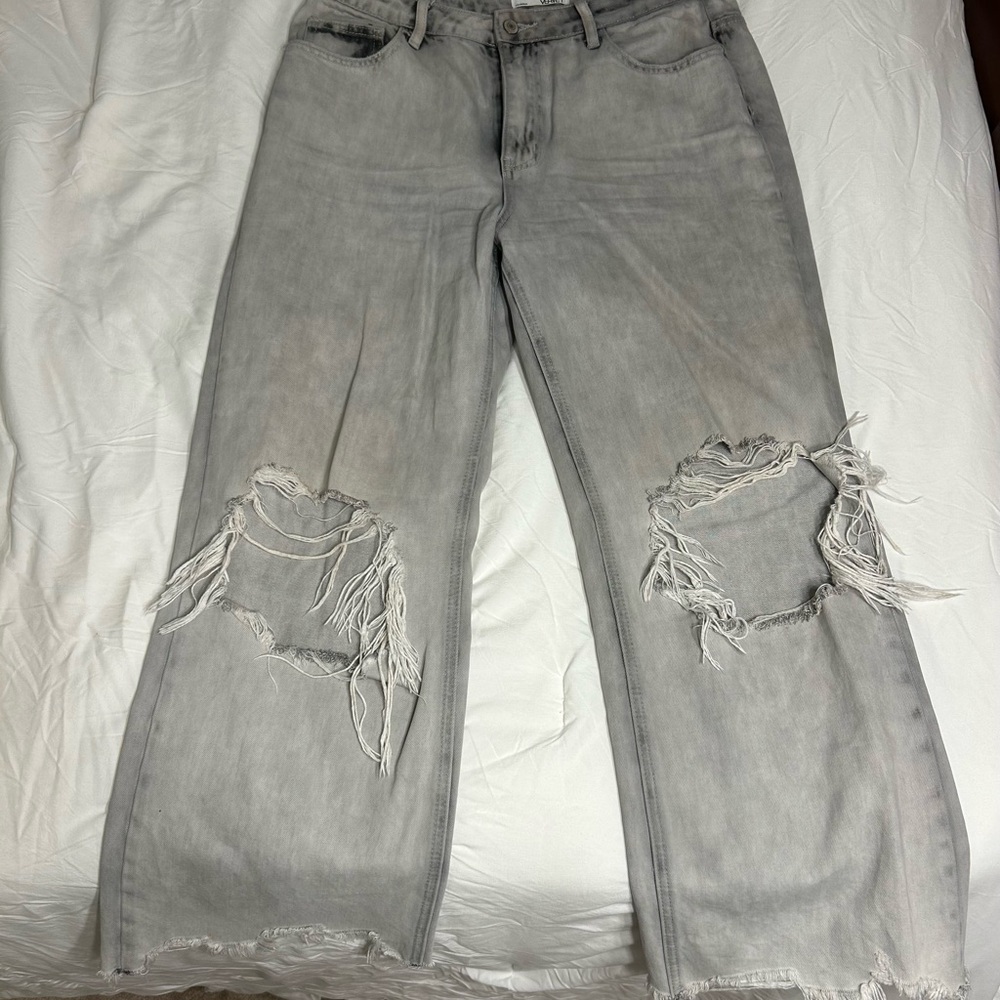 Distressed Gray Women's Jeans
